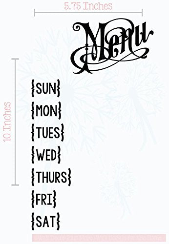 Kitchen D  Cor Menu Planner For Whiteboard Chalkboard Wall Decals 5.75X10-Inch Blk