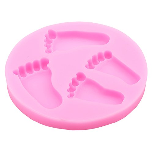 2Pcs Pretty Baby Feet Silicone Molds For Christening Baby Shower Fondant Candy Making Chocolate Baby Foot Print Mold Desserts Ic