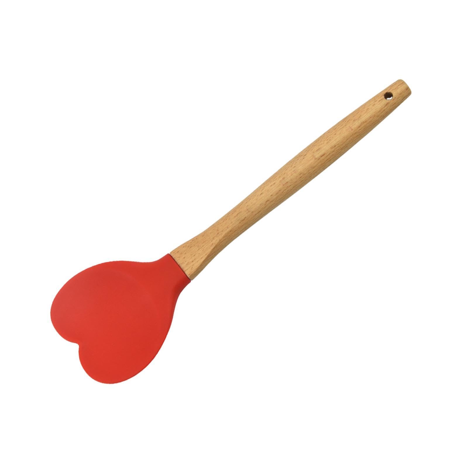 Merishopp Silicone Spatula Easy Clean Kitchen Utensil Spoon For Baking Cooking Kitchen Red| Cooking Utensils | Kitchen Tools Set