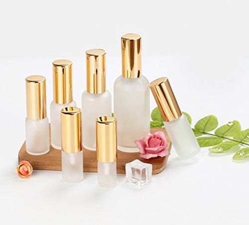 12 Pack 1 Oz Frosted Glass Spray Bottles With Fine Mist Sprayer & Golden Pump Cap,Empty Travel Size Perfume Atomizer Liquid Cont