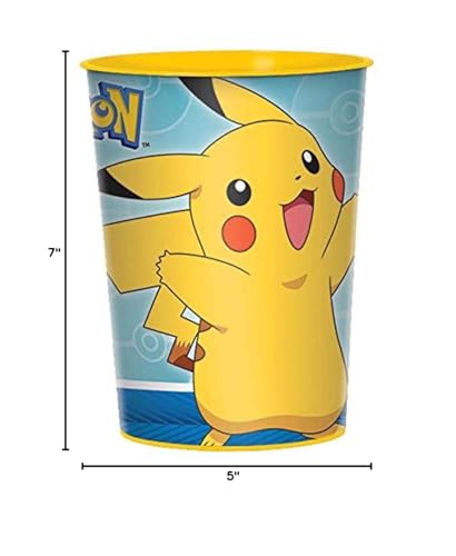 Multicolor Pokemon Favor Cup - 16 Oz. - Premium Plastic Party Souvenir & Prize - Perfect For Pokemon-Themed Parties & Events (1