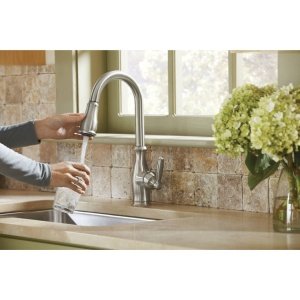Moen 7185Srs Brantford One Handle High Arc Pulldown Kitchen Featuring Reflex Faucet, 1 Count, Spot Resist Stainless
