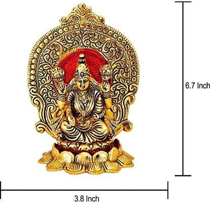 Navyaksh Gold Plated Lakshmi Ganesh Idols Showpiece Statue For Diwali Puja | Blessing Laxmi Ganesh Brass Idol | Gifts | Decorati
