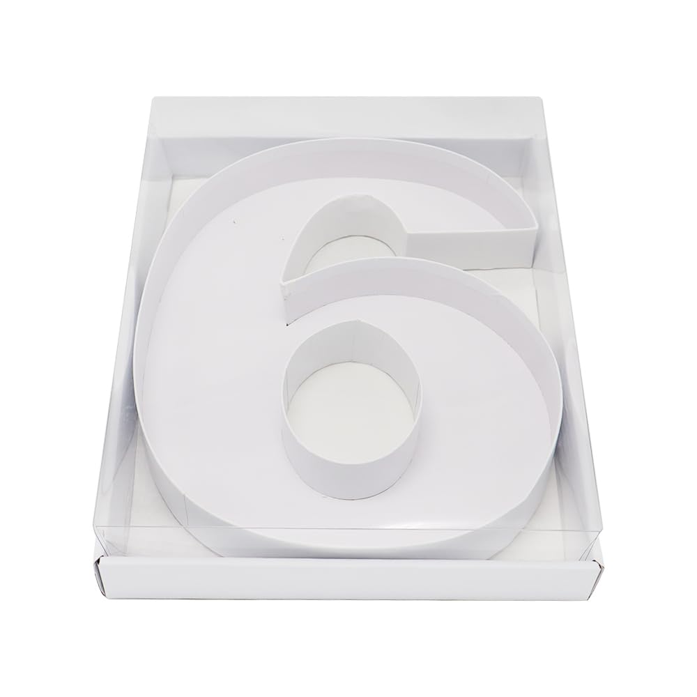 WENPACK 12 Cardboard Letter Shaped Mache Flower Strawberries Fillable Sweets Confectionery Packaging Box with Clear Lid (White, 
