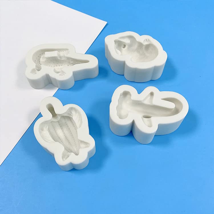 Cestony 4Pcs 3D Animal Turtles Sharks Crocodiles Polar Bears Silicone Molds For Diy Cake Fondant Biscuit Cookies Soap Sugar Pudd