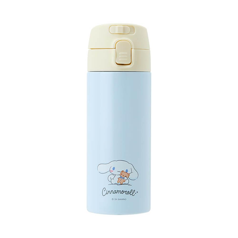 Sanrio 389170 OneTouch Stainless Steel Bottle, Cinnamon Roll, Capacity: 12.5 fl oz (370 ml)