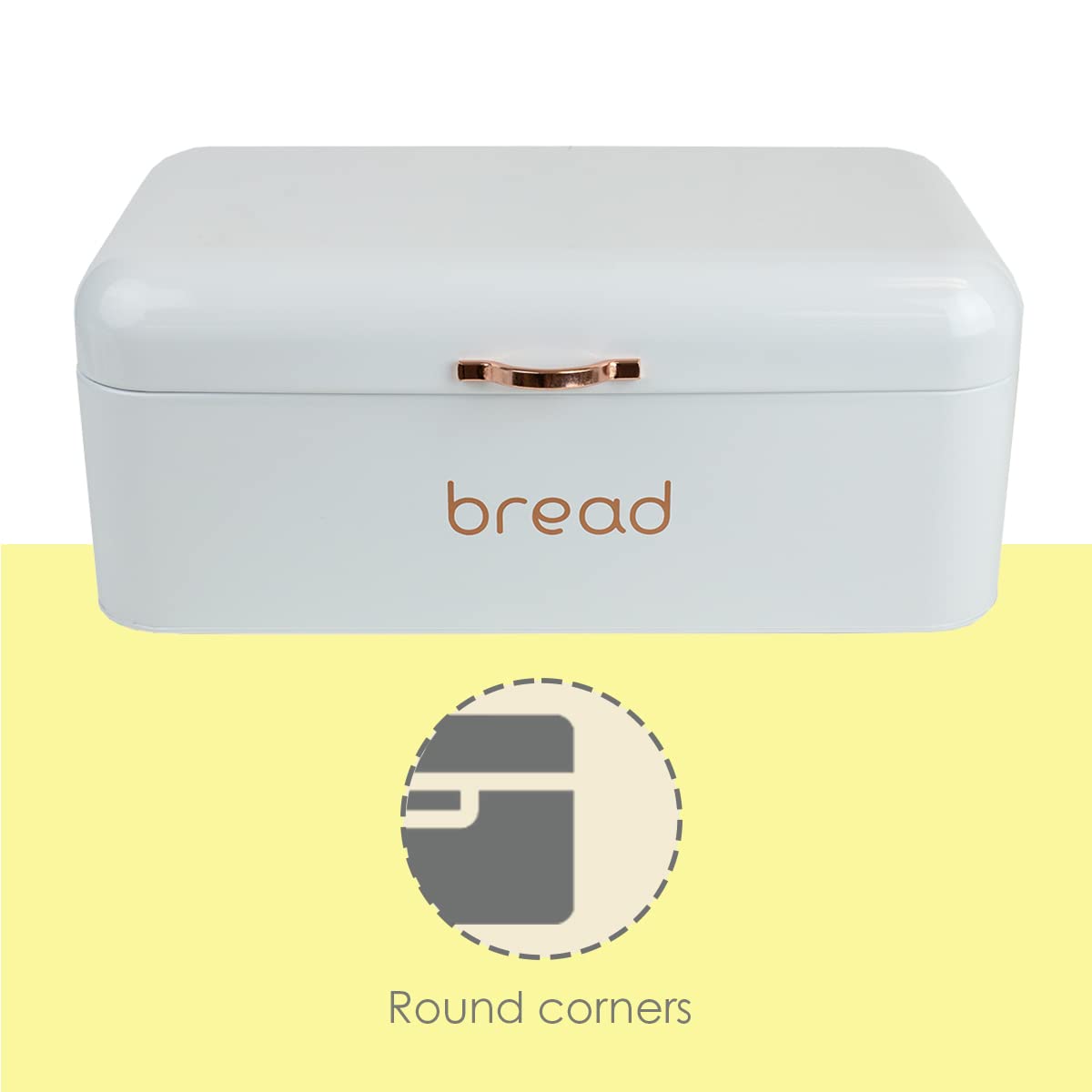 Home Basics Bread Box For Kitchen Countertop, Metal, (Black), Vented With Hinge Top | Large Bread Box | Keeps Loaves, Bagels, Cr