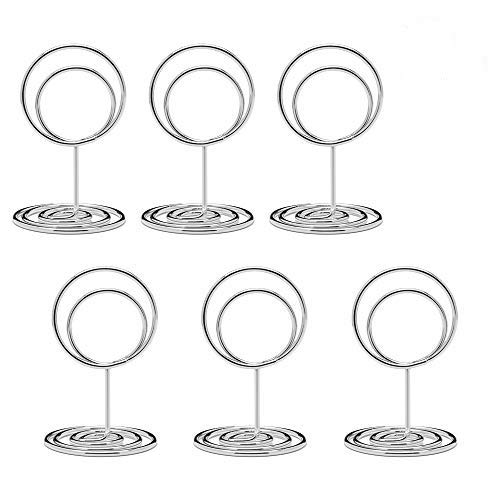 Jofefe 20Pcs Mini Place Card Holders, Cute Table Number Holders, Classy Table Card Holder Table Picture Stands, Elegant Wire Pho