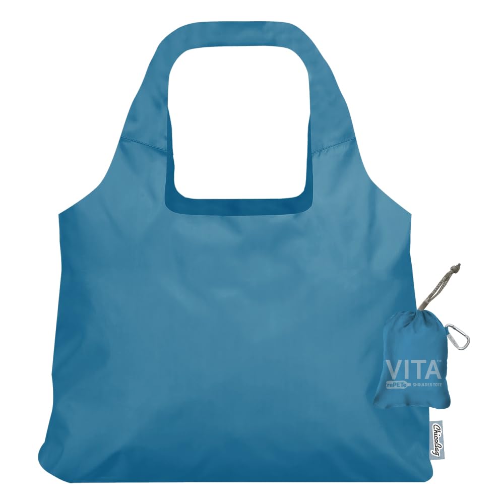 ChicoBag Vita rePETe + Refine | Eco-friendly Reusable Shoulder Tote (Sapphire)