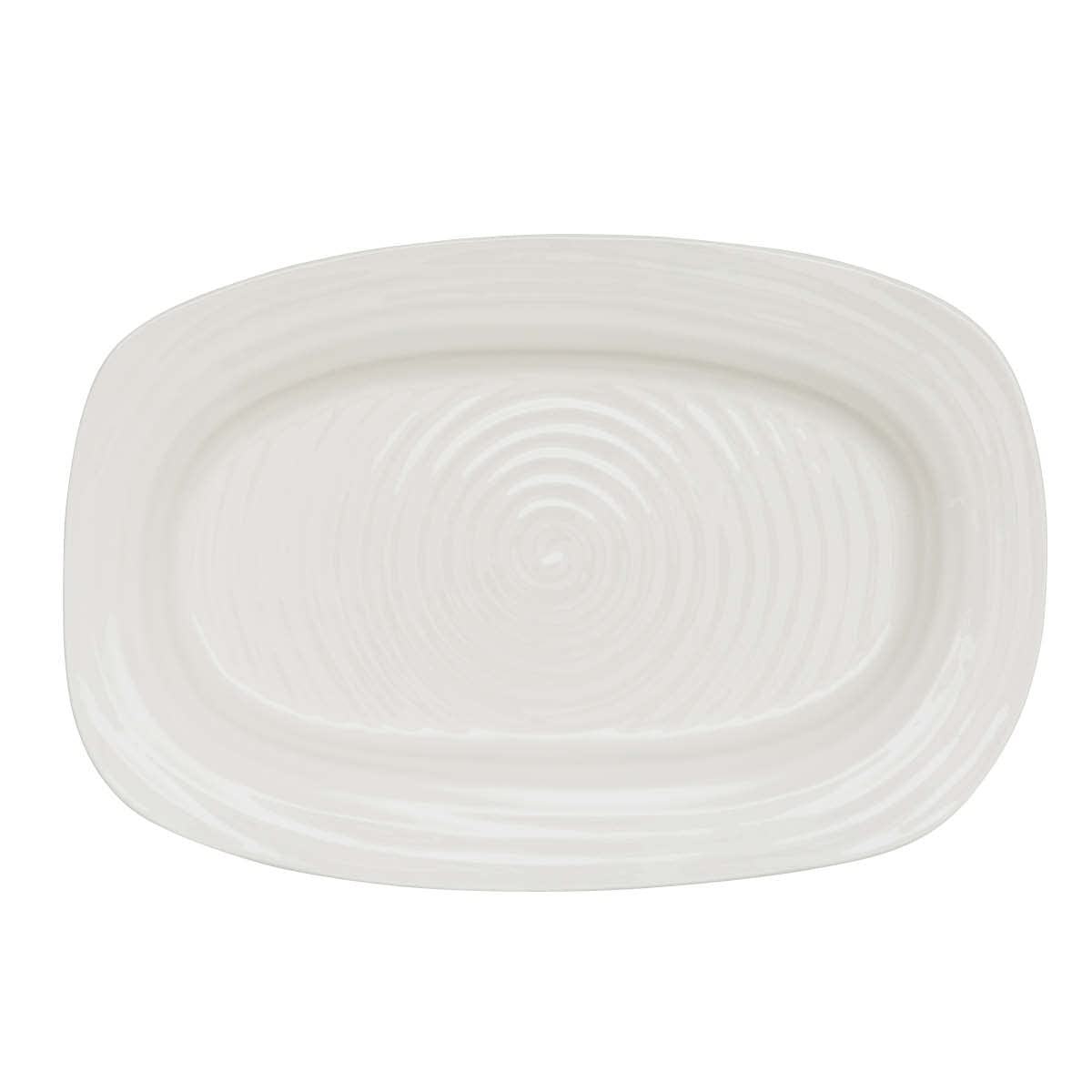 Portmeirion Sophie Conran White Sandwich Tray | Porcelain Serving Tray For Appetizers, Snacks, And Sandwiches | 13.5 X 9 Inch |