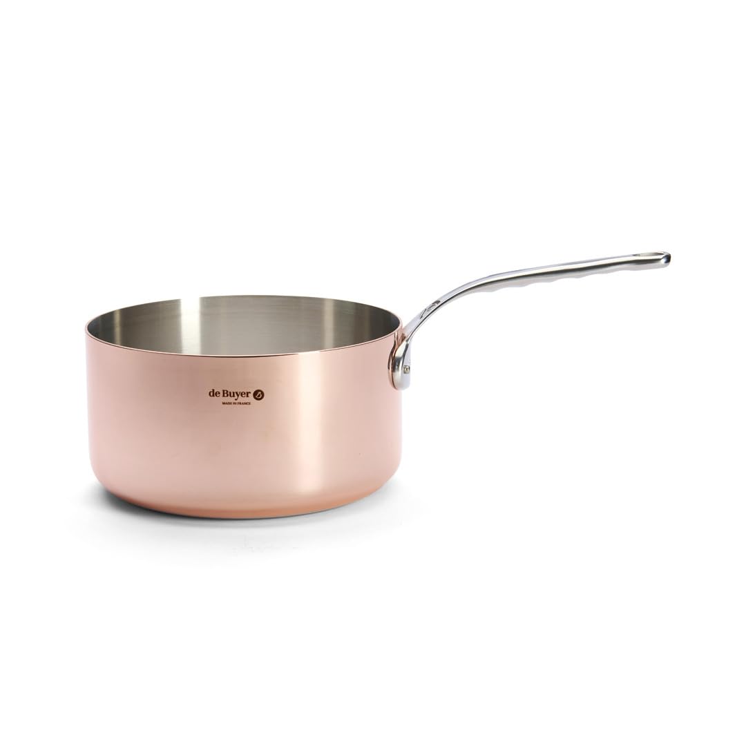 Prima Matera Round Copper Stainless Steel Saucepan 9.5-Inch