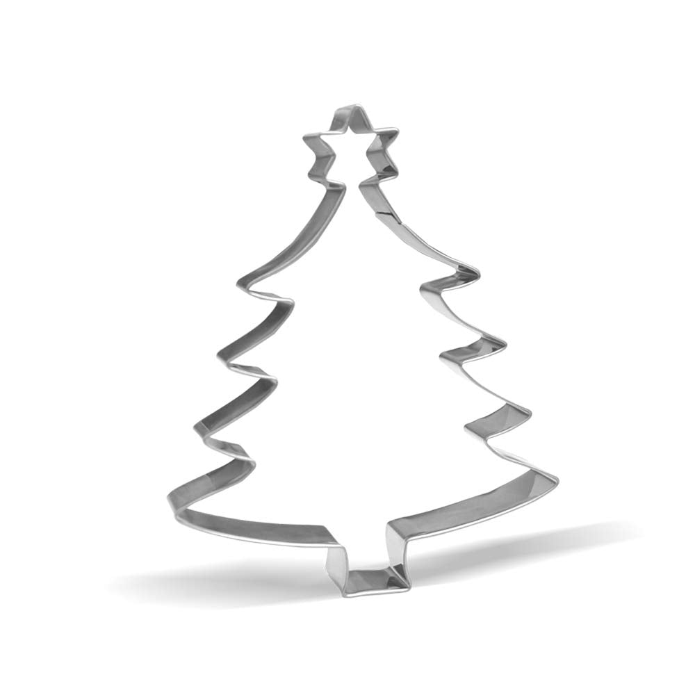 5.4 Inch Christmas Tree With Star Cookie Cutter - Stainless Steel