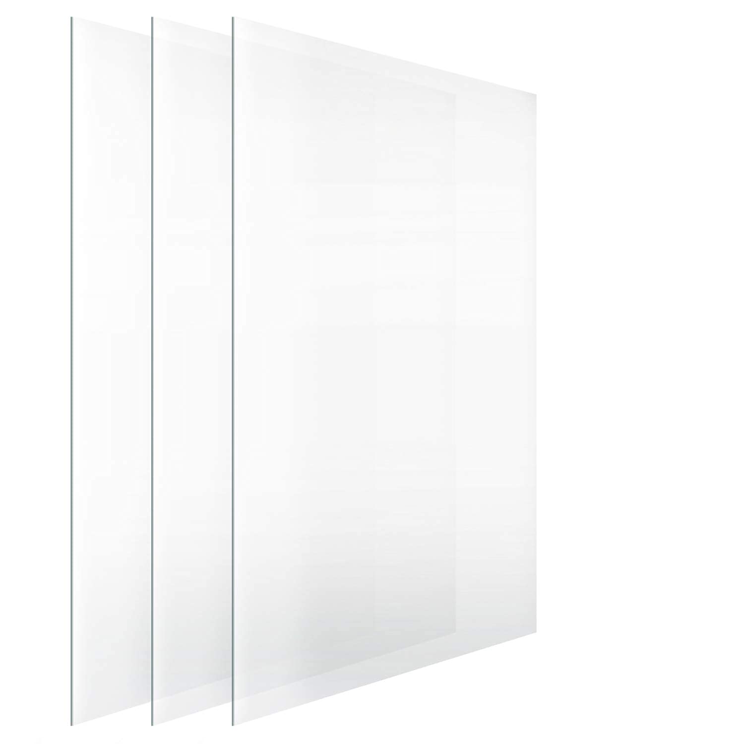 MIFFLIN-USA Picture Frame Glass Replacement Sheets (5x7 inch, Crystal Clear, 3 Pack) 5 by 7 High-Definition Photo Frame Glass Sh