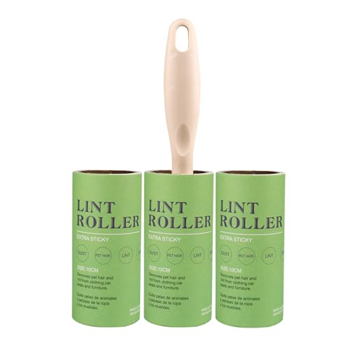 House Of Quirk Lint Rollers Brush Reusable Sticky Picker Cleaner Roller EasyTear Sheets Travel Pet Hair Lint Roller 10Cm Sheet 