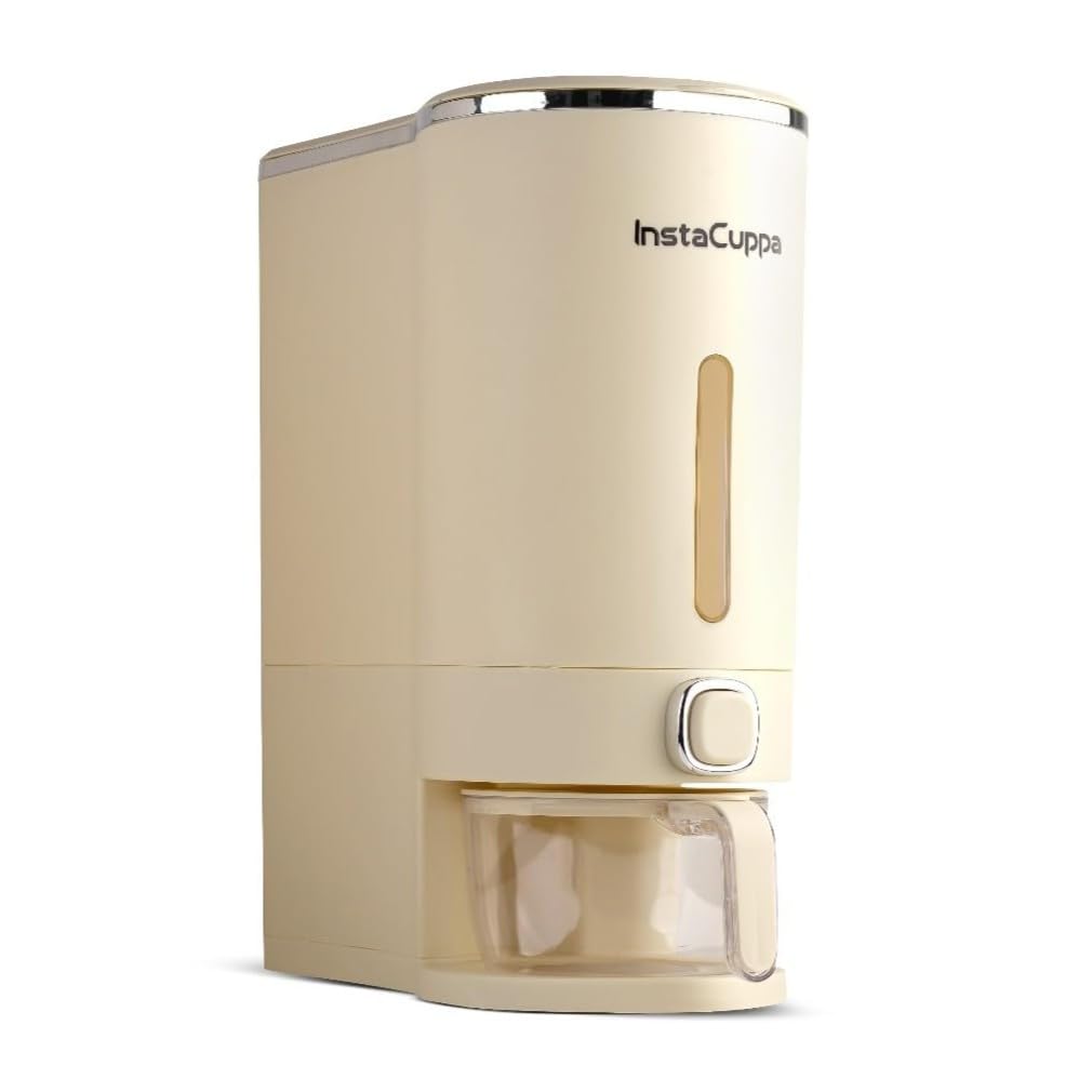 Instacuppa 10 Kg Rice Dispenser, Airtight Plastic Dry Grain Storage Container With Measuring Cup & Strainer, Bpa-Free & Odorless