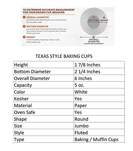 Oasis Supply Baking And Muffin Cups, Jumbo Size, Texas Sized (500 Count)