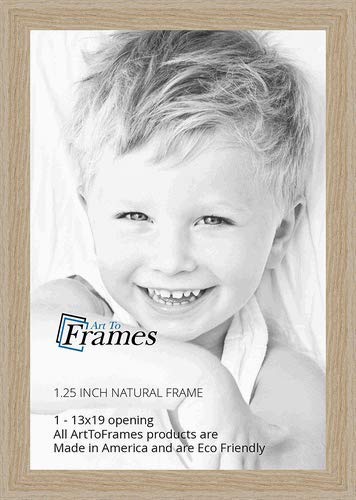 ArtToFrames 13x19 Inch Brown Picture Frame, This 1.25 Custom Poster Frame is Natural Oak - Barnwood Style, for Your Art or Photo