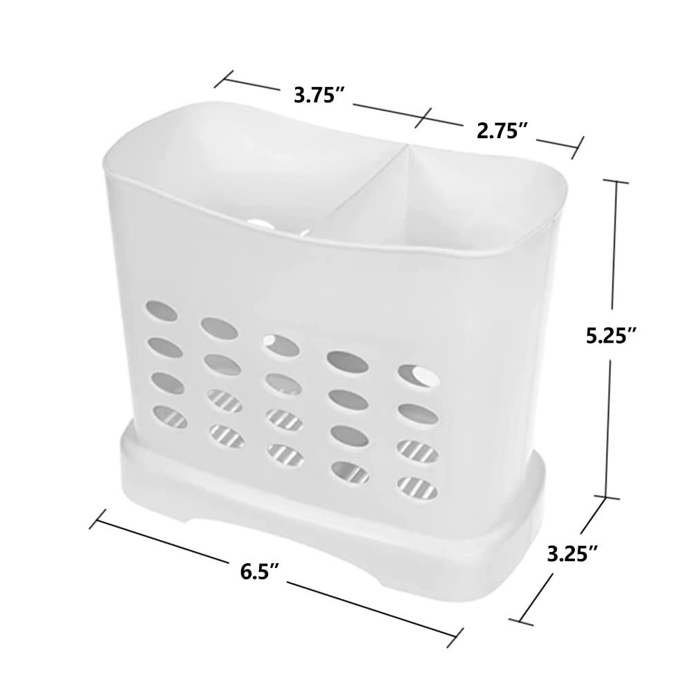 Koreac_ Kitchen Storage Chopsticks Holder Basket For Dishwashers L6.3    X H5.3    X W3    Plastic Drain Rack/Capacity 2 Divided