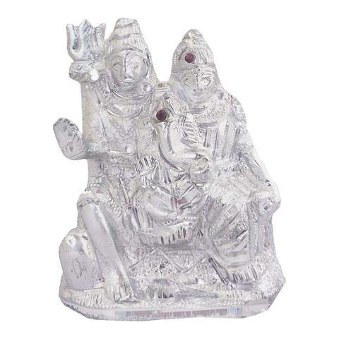 Divya Mantra Hindu God Shankar Bhagwan Parvati Devi And Ganesha Shiv Parivar Idol Sculpture Statue Murti-Puja Room, Meditation, 