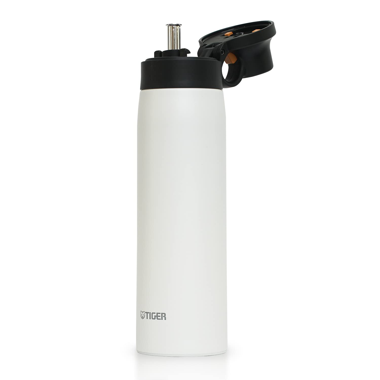 Tiger Vacuum Insulated Water Bottle with Stainless Steel Straw,16.9 oz (0.5L), [For Cold Drinks Only], LeakProof Lid, MCSA050W
