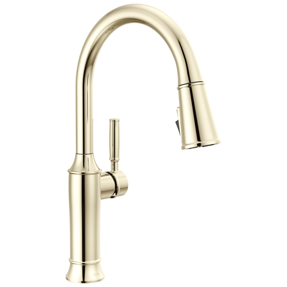 Delta Faucet Renaldi Kitchen Faucet with Pull Down Sprayer, Polished Nickel Kitchen Sink Faucet, Delta ProClean Kitchen Faucet, 