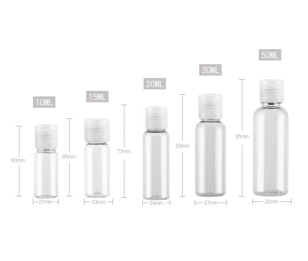 12PCS 30ml/1oz Empty Clear Plastic Sample Bottle Travel Container Jar Pot Vial with Flip Lid Perfect for Makeup Emollient Water Shower Gel Emulsion Liquid Comestic Containers (30ml/1oz)