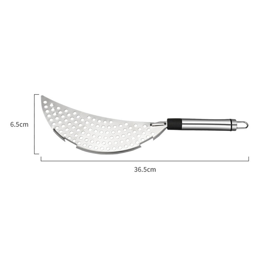 Pot Strainer With Handle Stainless Steel Pasta Strainer Crescent Pot Strainer Colander Spaghetti Fry Drainer, Food Strainers For