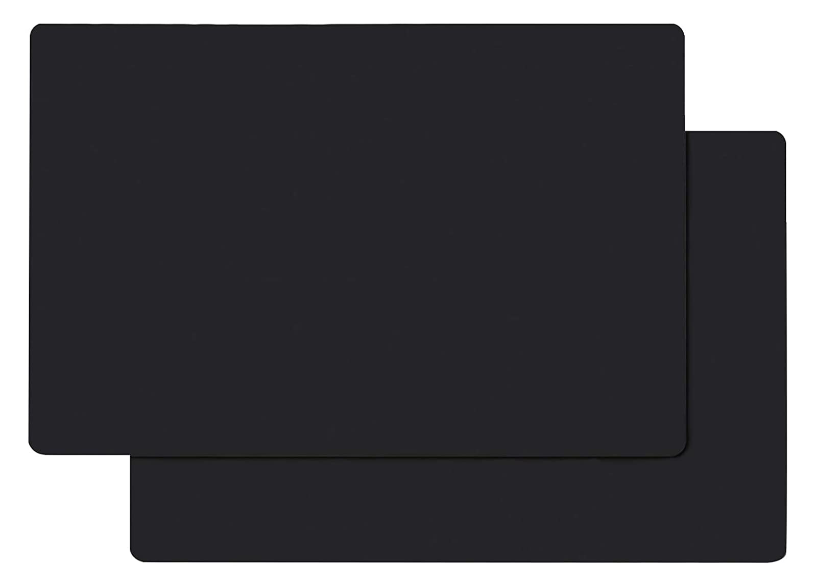 Silicone Counter Mats Set Of 2, Heat Resistant, Kitchen Countertop Protector, Non Slip, Black