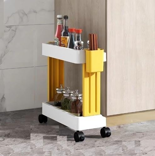 Divik Spice Organizer Standing Rack Shelf Storage Holder Narrow Space Rolling Cart MultiPurpose Spice Rack Organizer For Counte