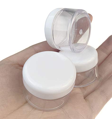 Plastic Transpatent 15G Sample Empty Container Jars Round Pot White Screw Cap Lid Small Tiny Bottle For Cosmetic Make Up Eye Sha