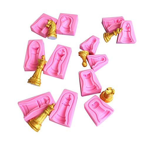 3D International Chess Piece King Rook Queen Pawn Knight Bishop Included Silicone Molds For Diy Fondant Candy Making Tools Choco
