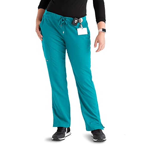 Greys Anatomy 4277 Womens Straight Leg Pant (Teal, 5X-Large)