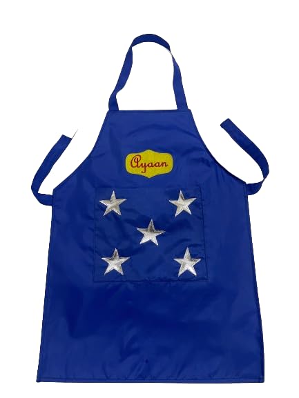 LiLl Pumpkins Star Apron With Pocket For Eating Meals, Drawing, Painting, Cooking, Playing, Ideal For Kids 69 Years (Pack Of 1
