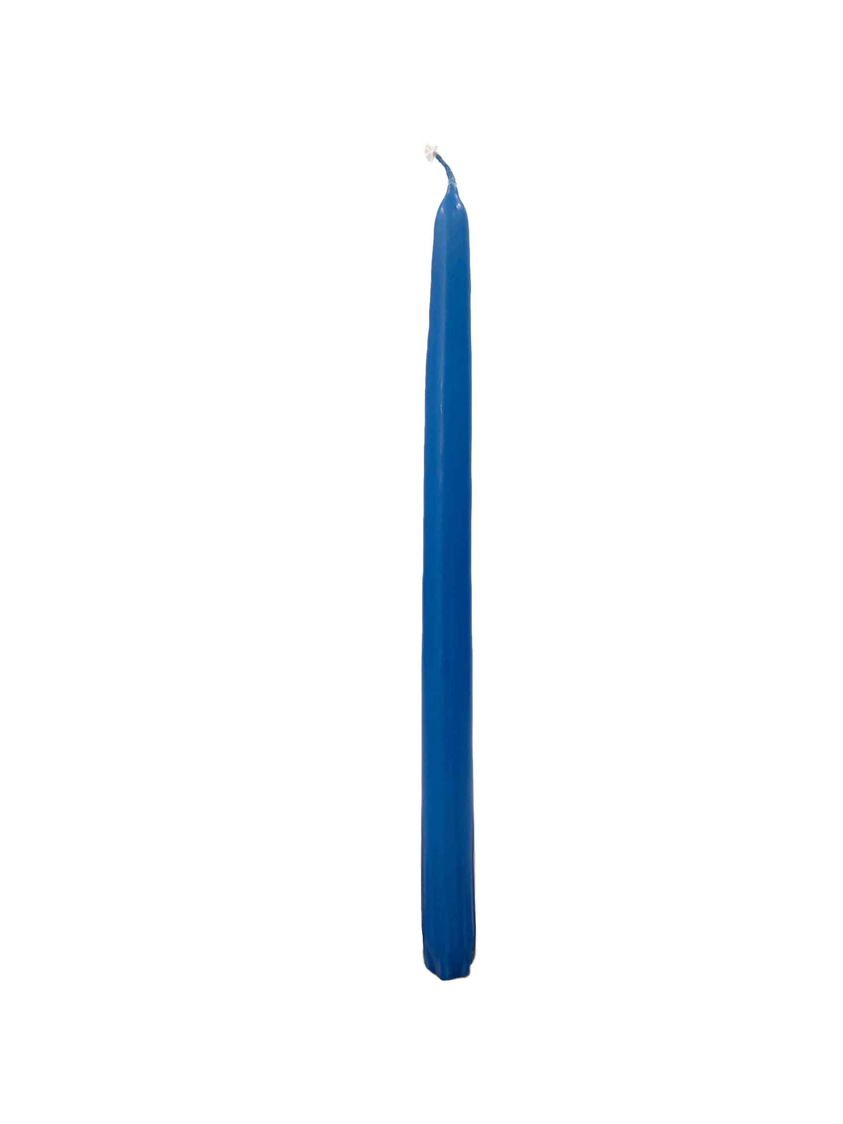 D'light Online Elegant Unscented Medium Royal Blue Taper Premium Quality Candles Hand-Dipped  Dripless and Smokeless - Set of 12 Individually Wrapped (12 Inch  Medium Blue)