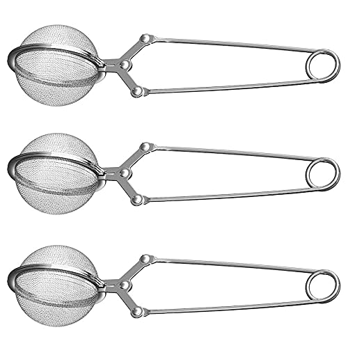 Snap Ball Tea Strainer 3 Pack Tea Infuser With Handle Tea Mesh Infuser Snap Ball Strainer Steep Loose Leaf Tea Infuser Fine Mesh