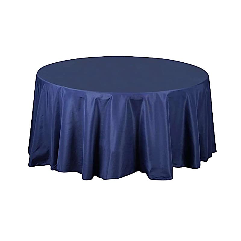 Balsacircle 108 Inch Navy Blue Round Polyester Tablecloth Fabric Table Cover Linens For Wedding Party Banquet Reception Events K