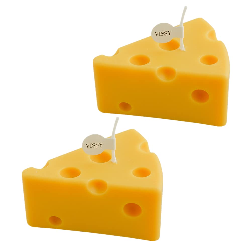 2PACK Cheese Shaped Scented Candle, Aroma Soy Wax Decorative Candlefor Photo Prop Birthday Wedding Holiday Party Gift,for Medita