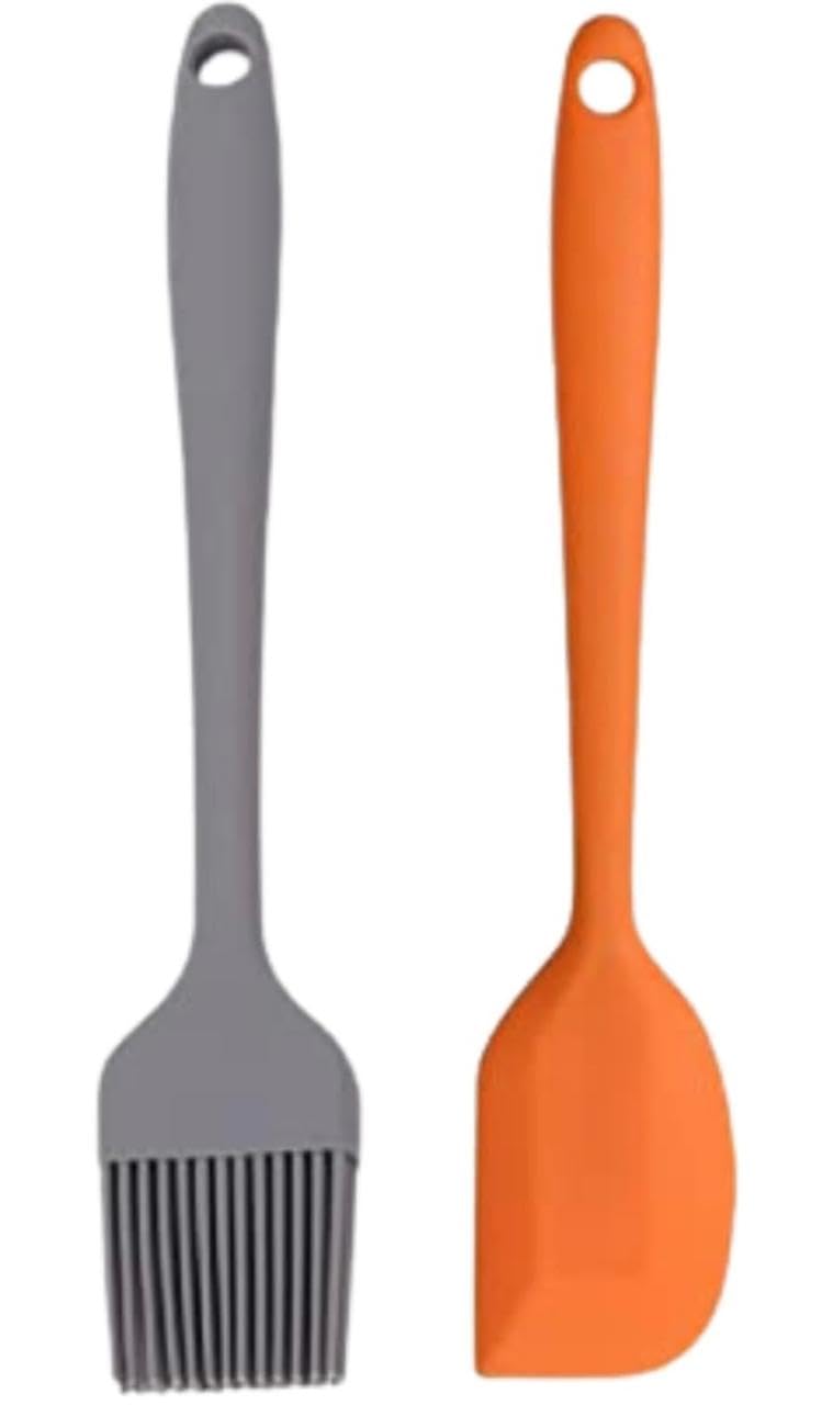 Habib Silicone Brush & Spatula Set  27Cm Kitchen Cooking Tools For Oiling, Pastry, Cake Mixing, Decorating, Glazing, And Barbec