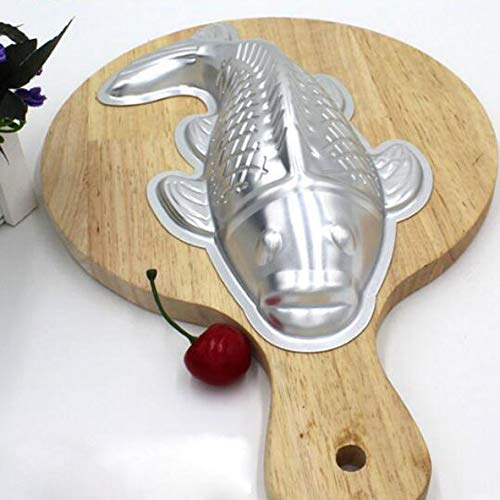 Fish-Shaped Cake, Koi Fish Cake Mold, 3D Aluminum Alloy Cake Mold (9 Inches)