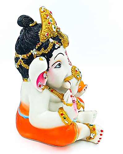 Atut Ganesh Idol In Big Size For Home Temple (Multicolour, Unbreakable- 21.5 Cm)