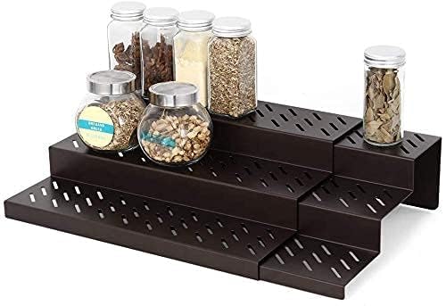 Ogfc 28183 Expandable 3 Tier Spice Rack Organizer, Metal Spice Step Shelf Cabinet Pantry Kitchen Countertop Storage Organizer St
