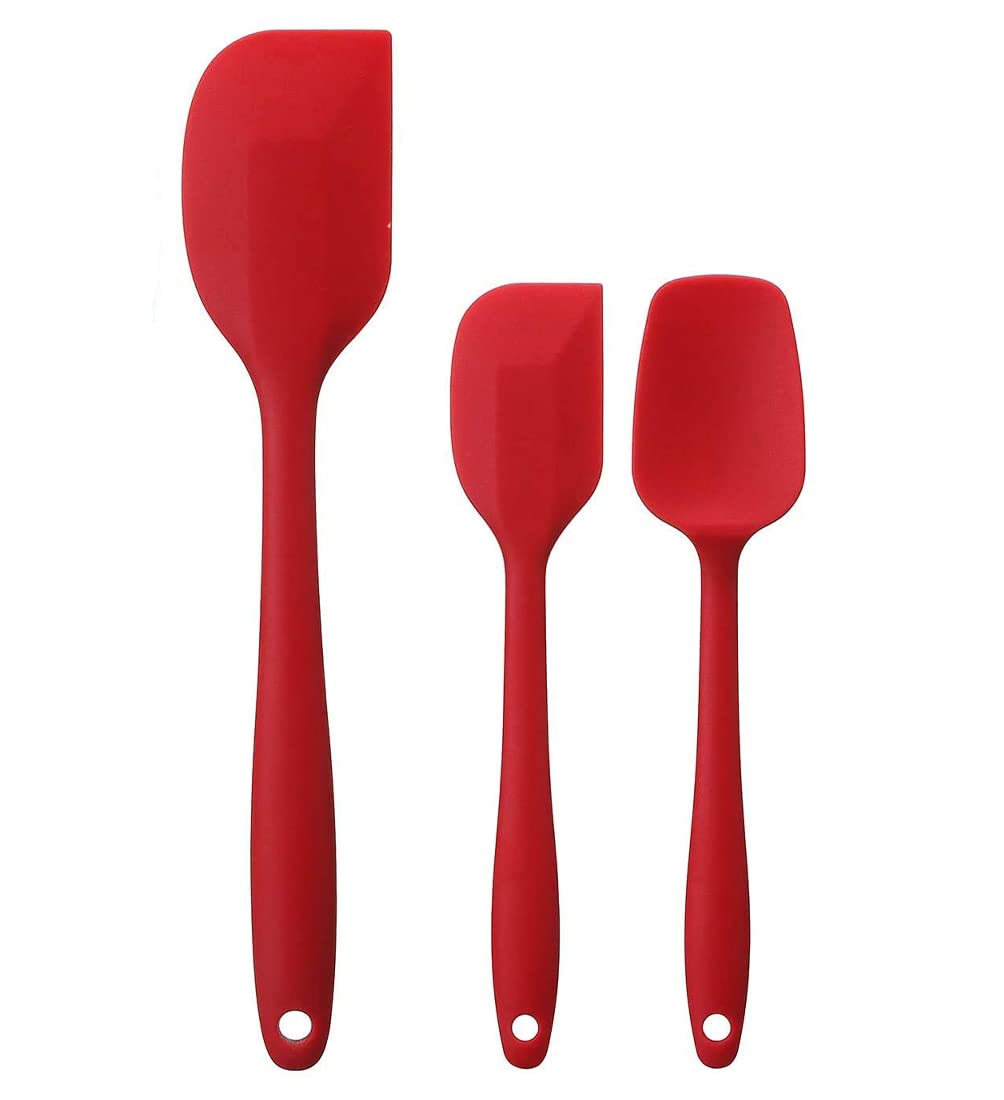 Fs Cool Set Of 3Piece Silicone Spatula, Heat Resistant Kitchen Silicone Scraper Spatulas, Strong Steel Core And OnePiece Desig