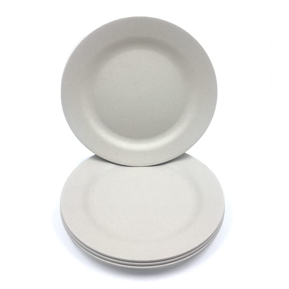 4 Pack 13 Inch Extra Large Size Dinner Plate Sets, Delicious Pasta Plates, Unbreakable Dishes, Lightweight Salad Dinnerware, Reu