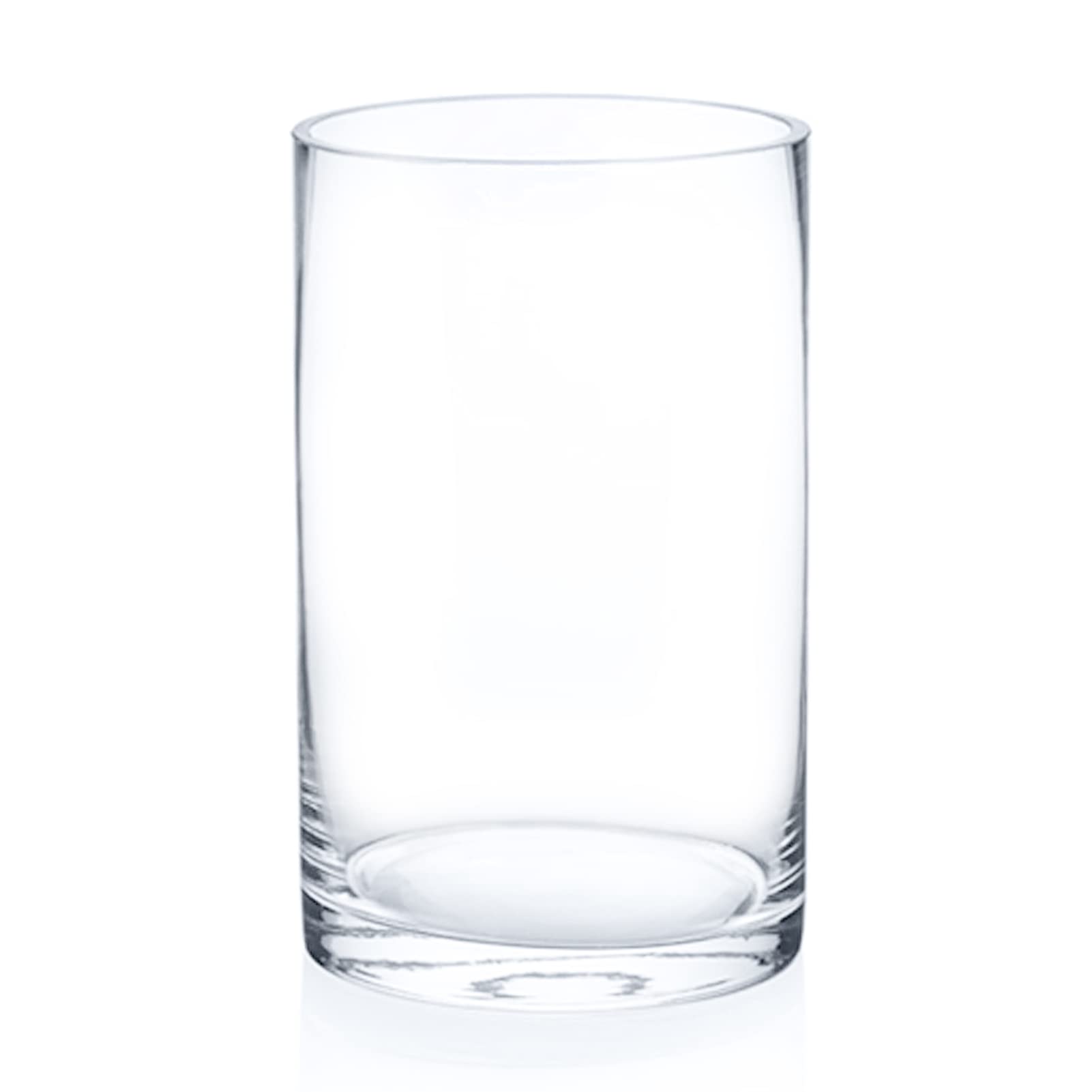 Enova Floral Clear Glass Cylinder Vase 6 x 10 Inches Round Flower Vase, Pillar Candle Floating Candle Holder Vase, Tall Glass Va