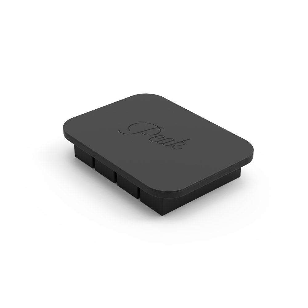 W&P Peak Silicone Collins Ice Tray W/ Protective Lid | Charcoal | Easy To Remove Ice Cubes | Food Grade Premium Silicone | Dishw