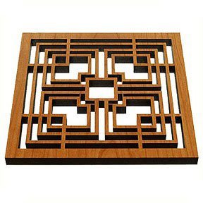 Frank Lloyd Wright Storer Textile Block Hardwood Trivet And Wall Decor