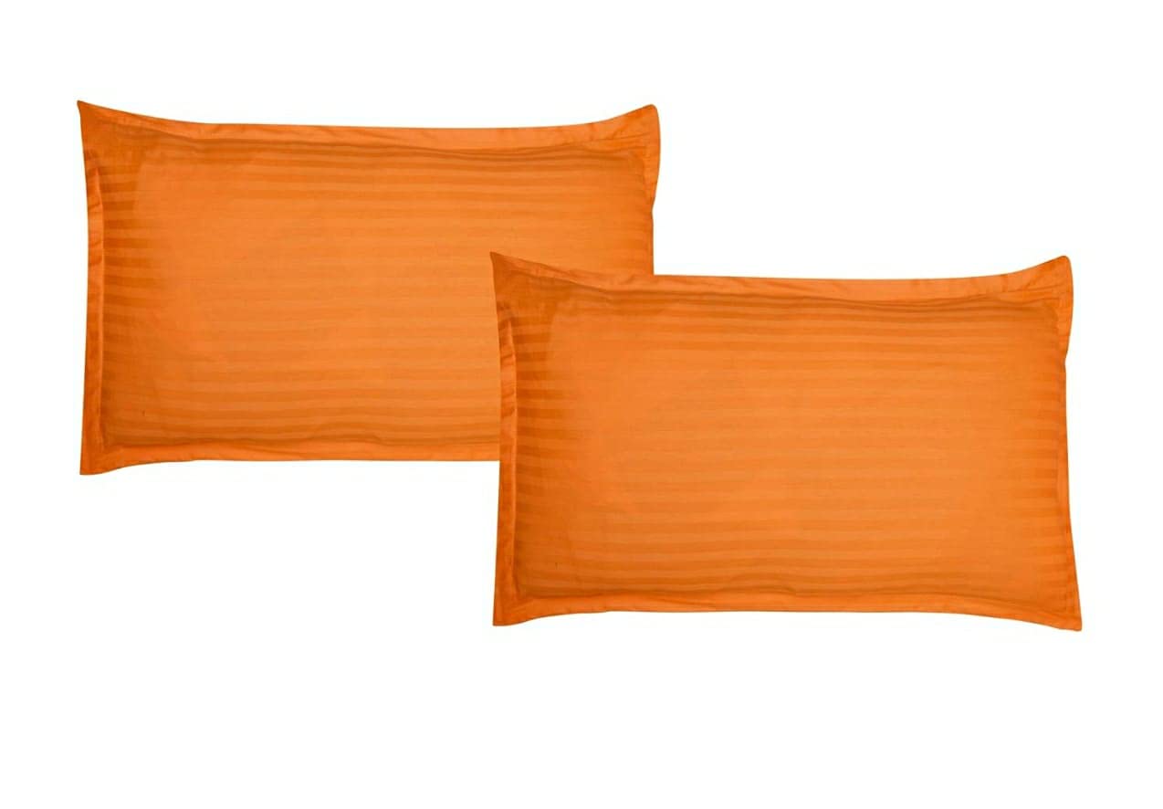 Trance Home Linen 200 Tc 100% Cotton Standard Size 18X28 Inch Satin Stripe Pillow Covers | Pillow Cases | Set Of 2 Piece Pillow 