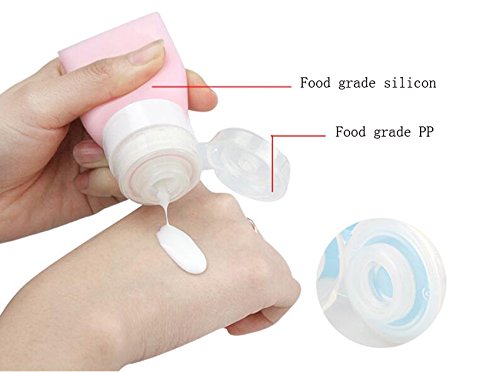 3Pcs Empty Refillable Pink Soft Silicon Squeeze Tube Portable Travel Bottle Cosmetic Containers Storage Holder For Cream Lotion