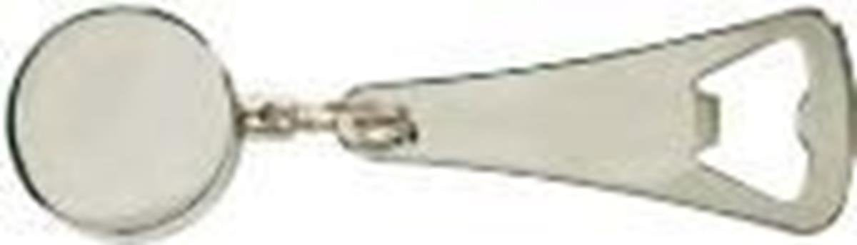 Stainless Steel Reel-It-in Chrome Plated Bottle Cap and Tab Opener