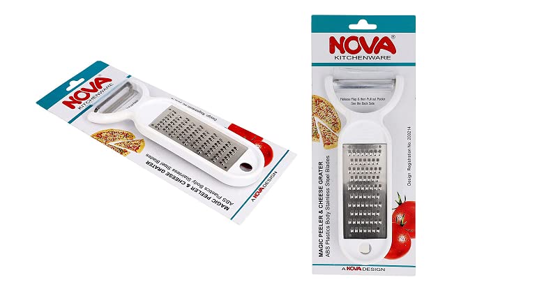 Mayanshh Sm Nova Brand Multipurposes 2In1 Stainless Steel Vegetables And Fruit Peelers, Salad Slicer With Cheese Grater, Garli